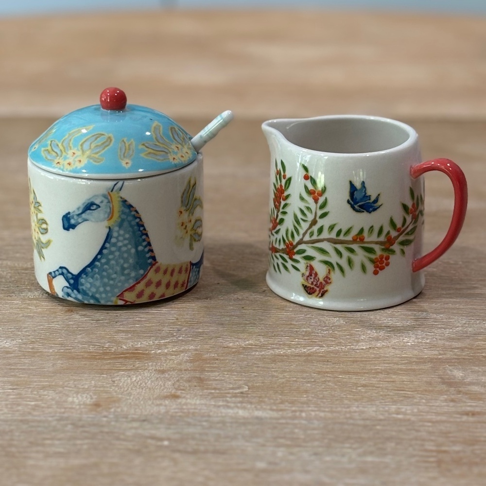 Anthropologie Paige Gemmel Sugar Pot, Spoon, and Creamer Set, Sold Out